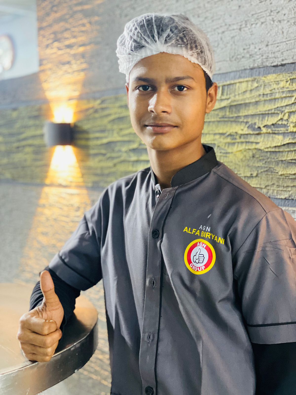 Our chef in AGN Alfa Biryani uniform